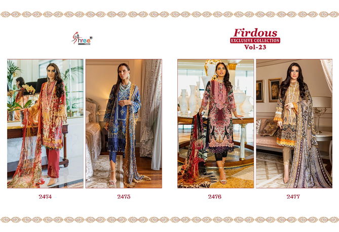 Shree Firdous 23 Festive Wear Wholesale Cotton Pakistani Salwar Suits 
